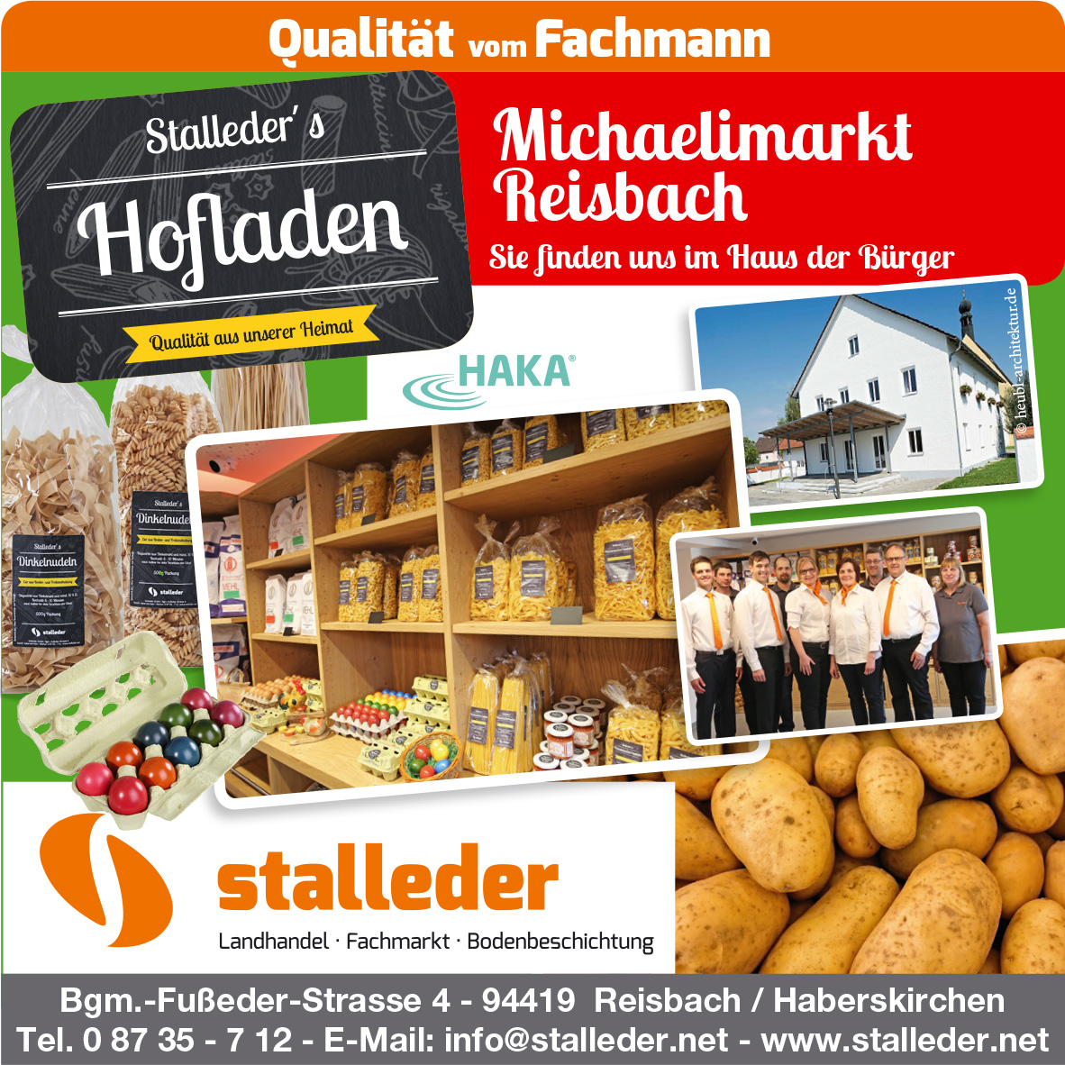 Stalleder’s Hofladen beim Michaelimarkt am 23. Sept. 2018 in Reisbach mit dabei